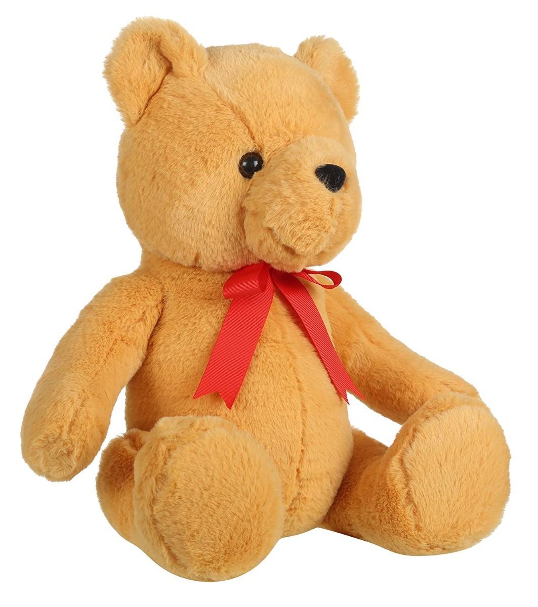 Mirada Teddy Bear With Red Bow Brown