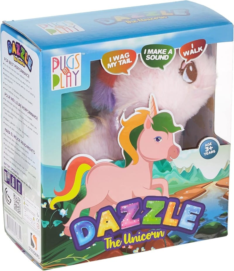 Fuzzbuzz Pugs At Play Dazzle - Unicorn Pink