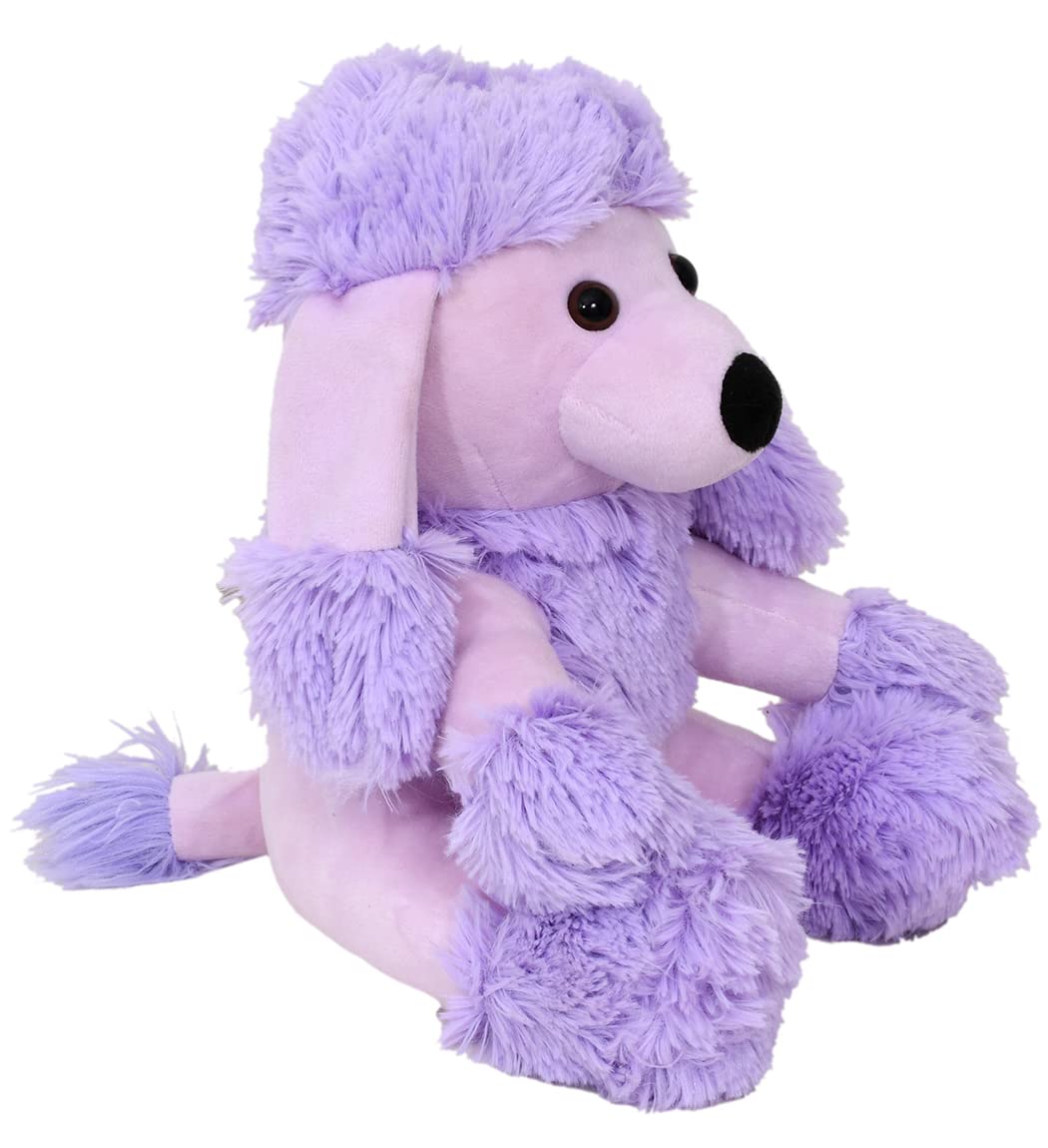 Mirada Lavender Cute Plush Poodle Coin Bank Stuffed Soft Toy - 25 Cm
