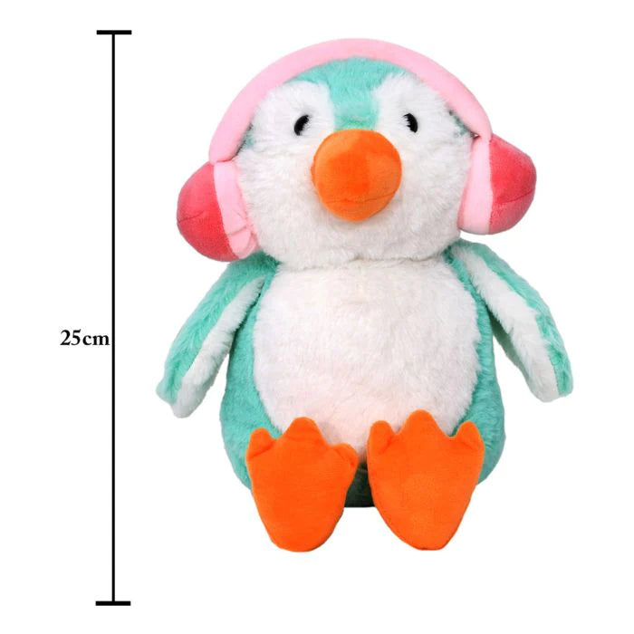 Mirada Turquoise Cute Plush Penguin Coin Bank Stuffed Soft Toy - 25 Cm