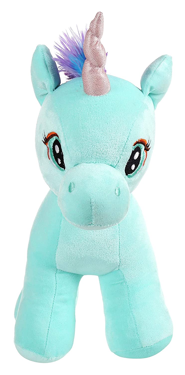 Mirada 29cm Standing Unicorn with Glitter Horn - Cyan