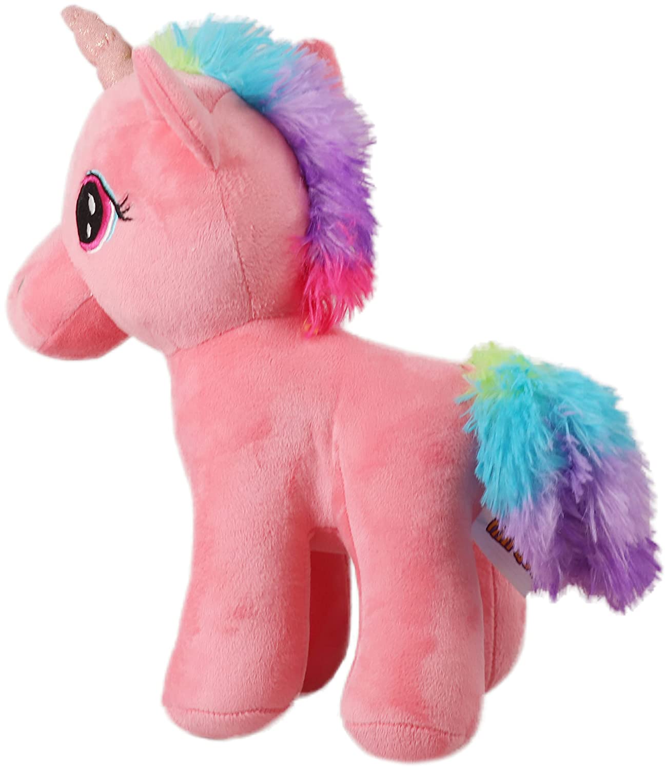 Mirada 29cm Standing Unicorn with Glitter Horn - Coral