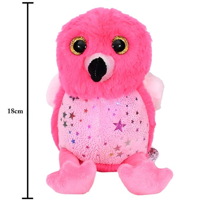 Mirada Pink Foil Glitter Eye Flamingo Soft Toy - 18cm