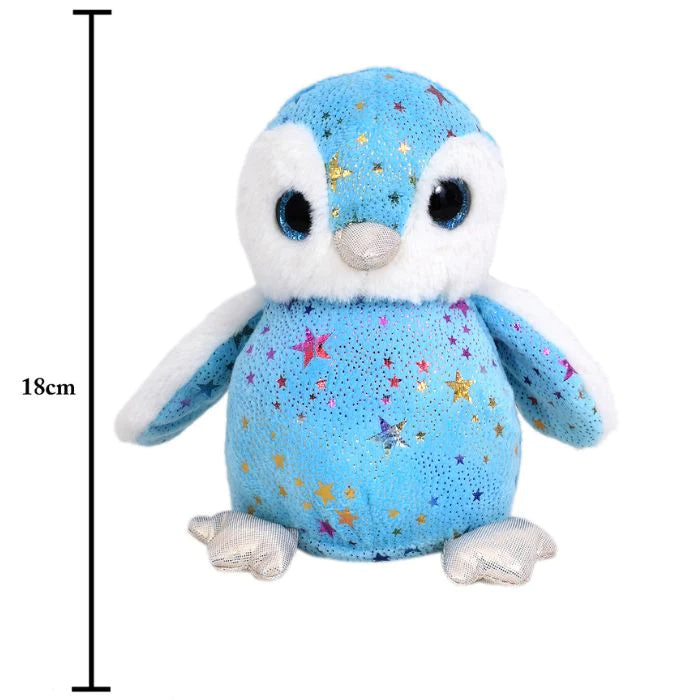 Mirada Blue Foil Cute Plush Penguin With Glitter Eye