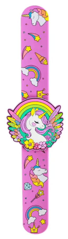 Mirada Standing Unicorn with Glitter Horn Cyan & Smily Kiddos Fancy Slap band Unicorn