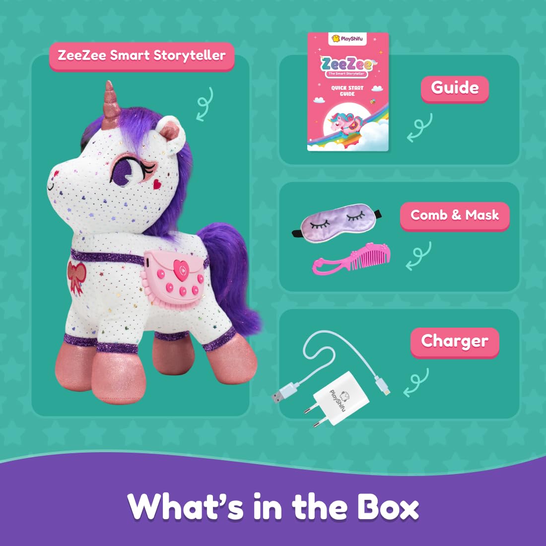 Playshifu ZeeZee The Smart Storyteller - Singing & Talking Unicorn