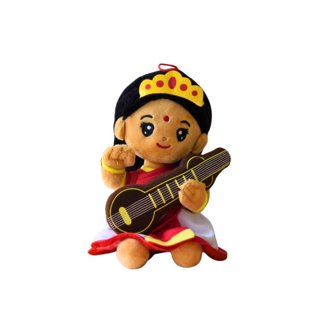 Modi Toys Saraswati Devi Small Mantra Singing Plush - 7 inch