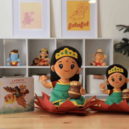 Modi Toys Laxmi Devi Small Mantra Singing Plush (7 Inch) And Laxmi’s Diwali Dream Team Book