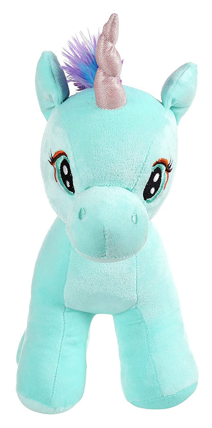 Mirada 29cm Standing Unicorn with Glitter Horn - Cyan