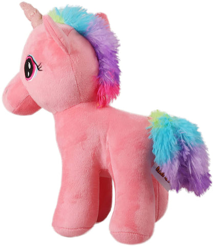 Mirada 29cm Standing Unicorn with Glitter Horn - Coral