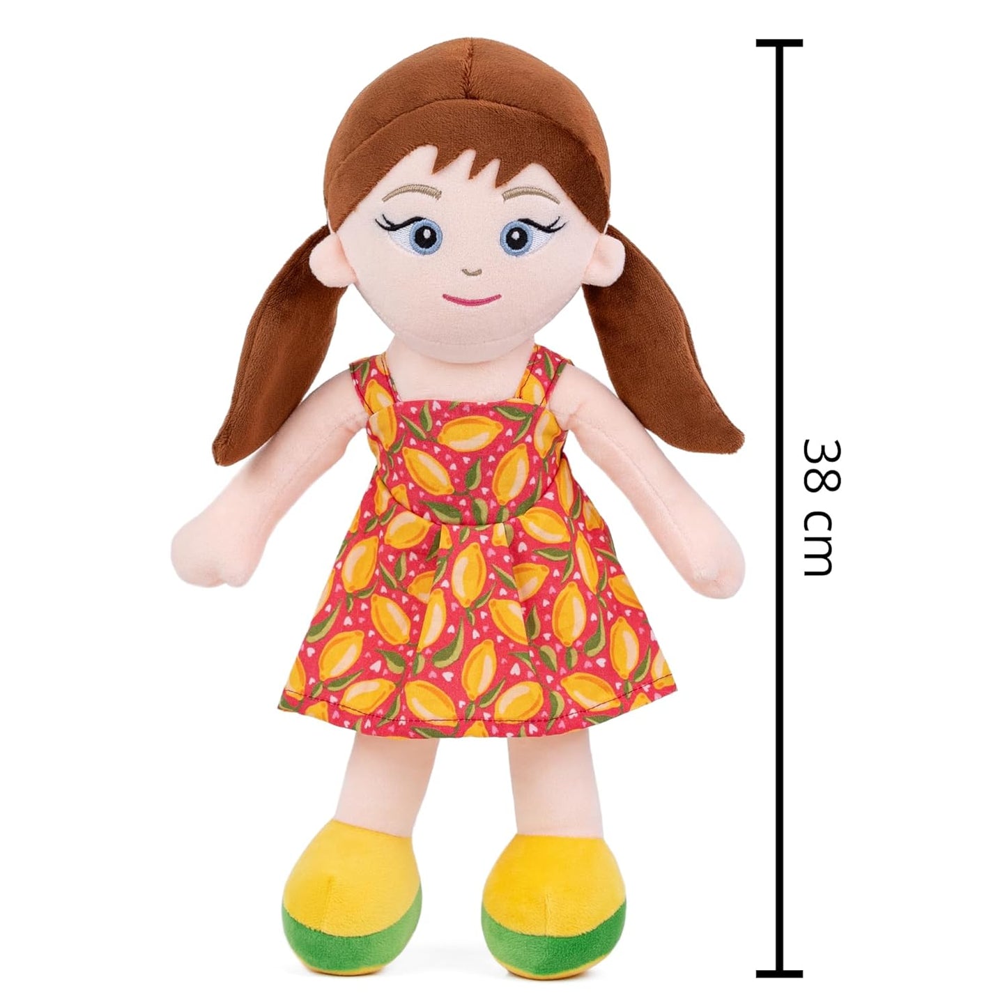 Mirada Yellow Dress Rag Doll - 38 cm