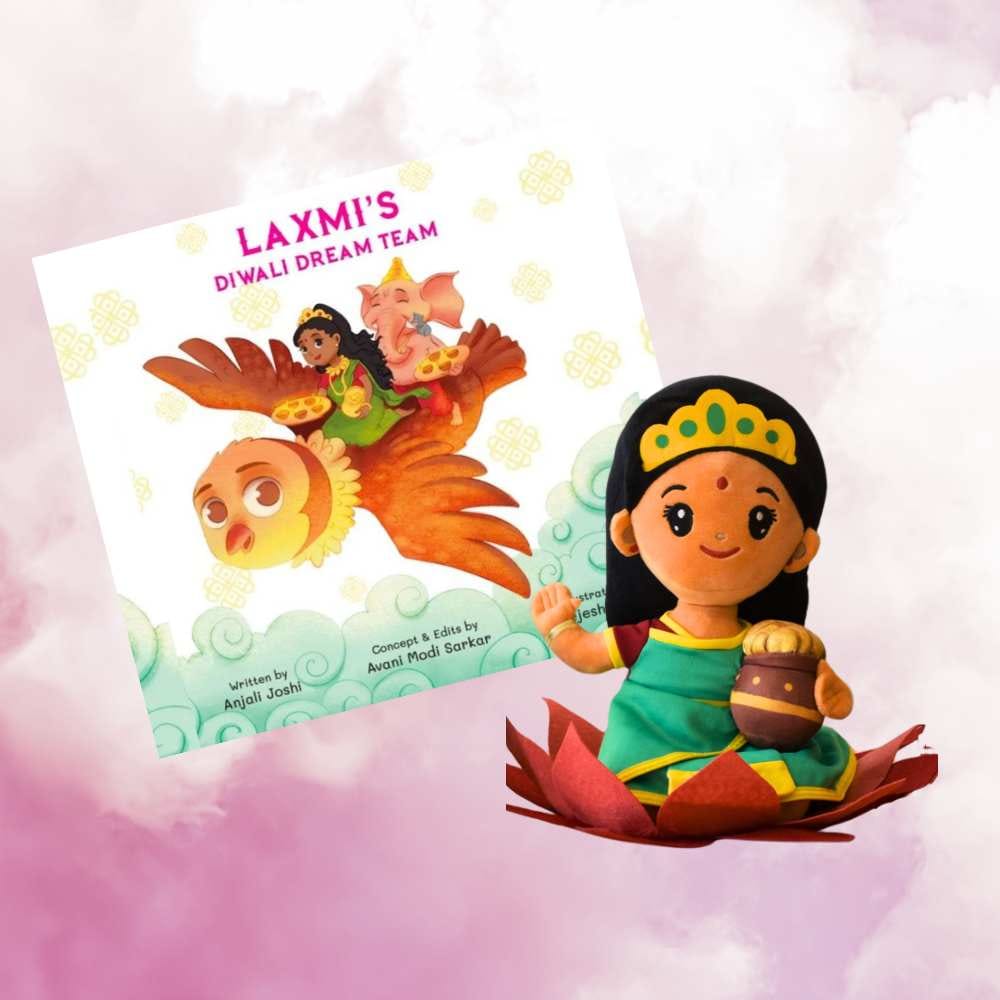 Modi Toys Laxmi Devi Small Mantra Singing Plush (7 Inch) And Laxmi’s Diwali Dream Team Book